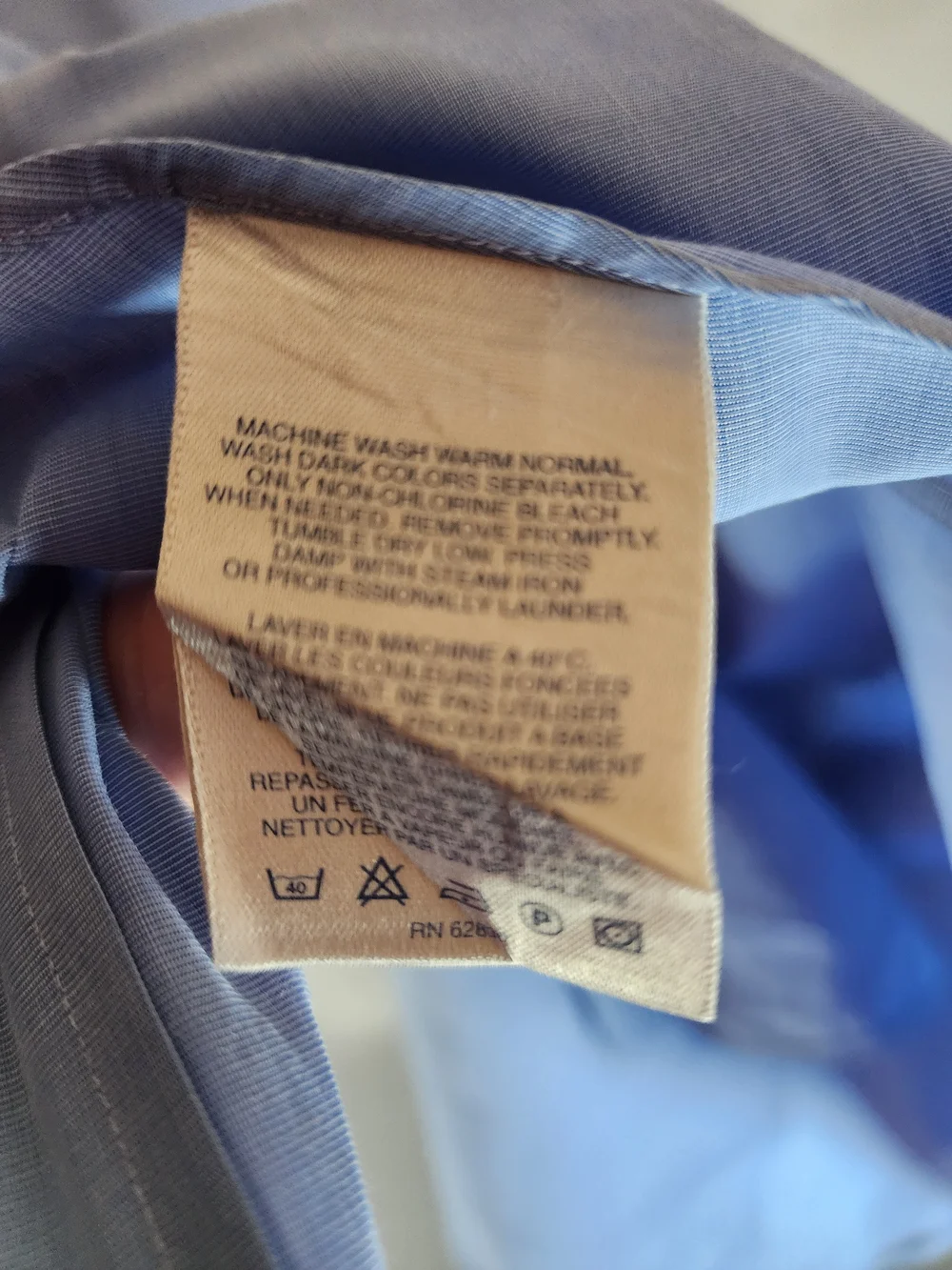 Lands' End Men's Button-Down Dress Shirt - Light Blue - Picture 5 of 6